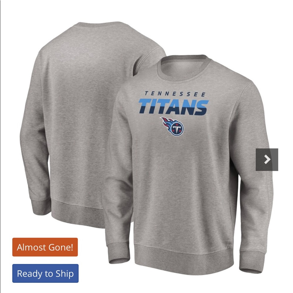 Tennessee Titans Heather Gray Pullover Crewneck Sweatshirt